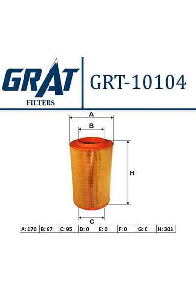 GRAT Ducato 06- / Boxer 06- / Jumper 06- 10104 Air Filter - 2.2 Hdi 2.2 Jtd 2.3 Jtd
