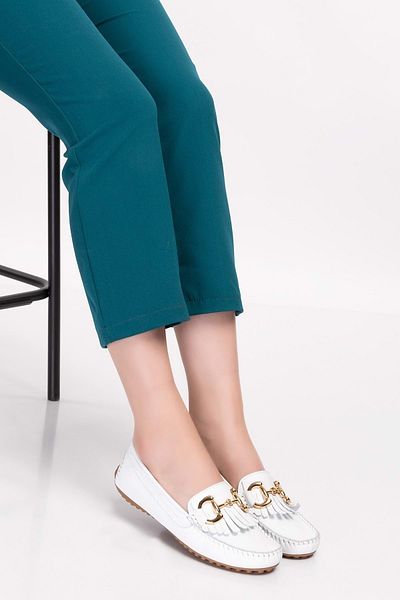 Gondol Loafer flexibil, ușor și confortabil, piele de căprioară, Sw.755 - alb - 42