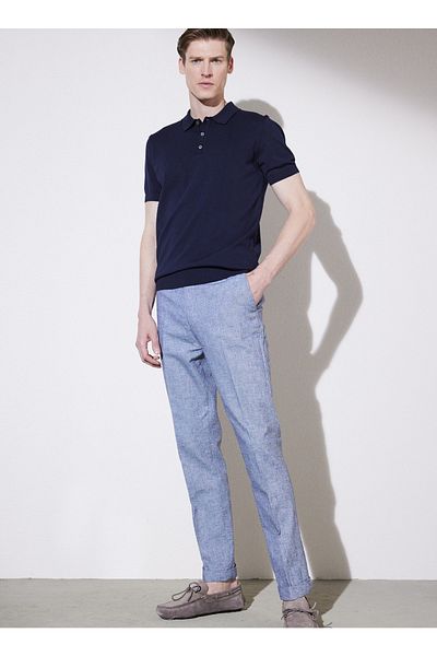 BROOKS BROTHERS Normale Taille, normales Bein, schmale Passform, marineblaue Herrenhose Bbsp23mpt004