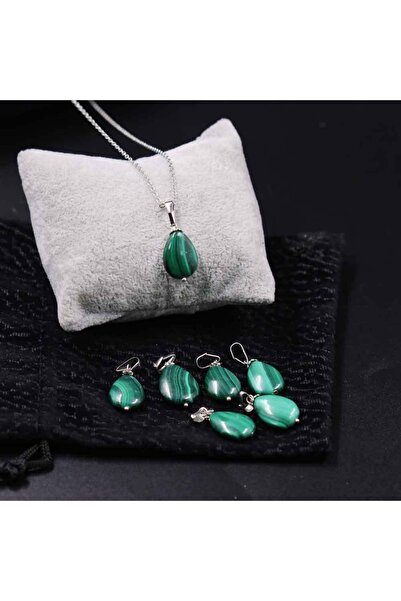 Malachite Stone (it IS ORIGINAL Malachite STONE) Drop Model Natural Stone Necklace