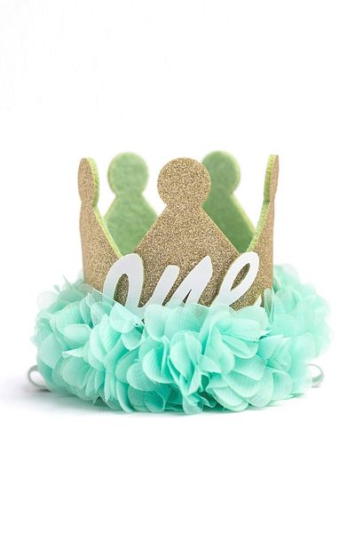 Le Mabelle 1 Year Old Queen Birthday Crown - Mint