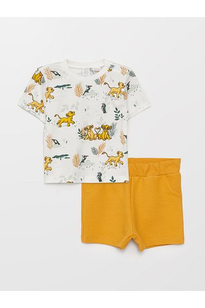 LC Waikiki Chlapecké tričko a šortky s krátkým rukávem Lion King s potiskem, 2 kusy