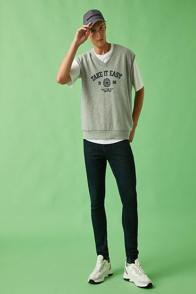 Koton Мъжки индигови дънки с камъни 1YAM43258LD