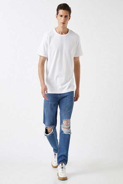 Koton Herrenjeans in mittlerer Indigoblau-Optik, 1YAM43169YD