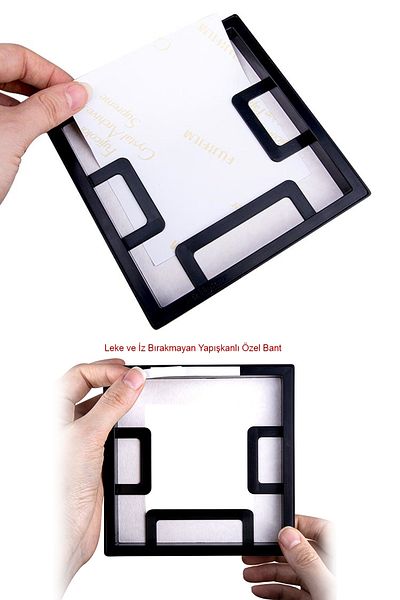 bymat Snap-on Frame 3 Pieces 14x14cm Black Photo Gift with Mat - Wall Frame