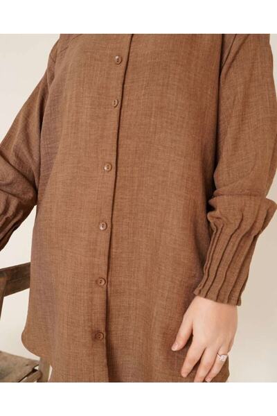 YILMAZBARMAZ Γυναικείο λινό πουκάμισο με λαβή