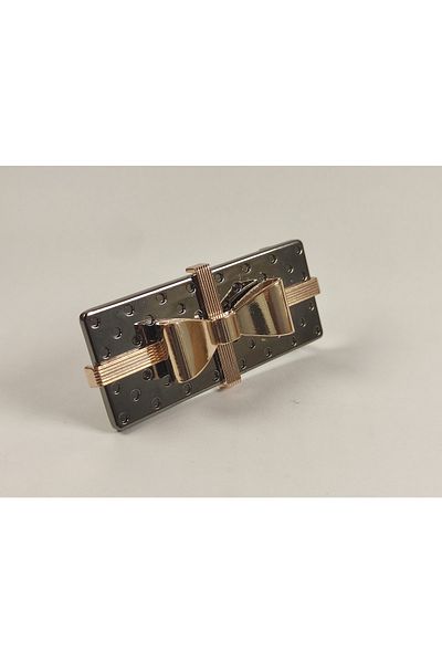Kariyer Astar 6.5 Cm Bow Tie Shaped Black Bag Buckle 1 Piece