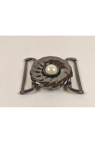 Kariyer Astar 4.5 Cm Black Belt Buckle with Pearls 1 Piece
