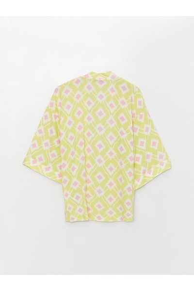 LC Waikiki Shawl Collar Patterned Oversize Women's Kimono