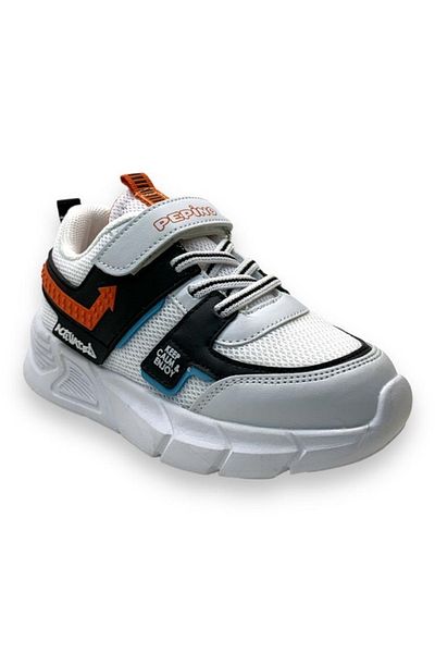 pepino Orthopedic Boy's White/black/orange Sneaker