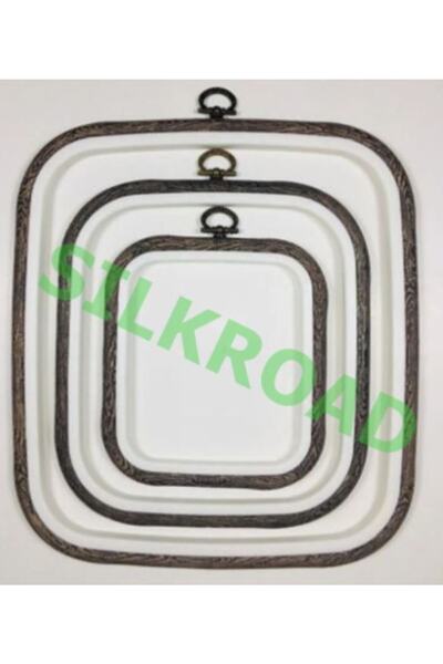 Nurge Wooden Color Plastic Square Panel Pulley - Embroidery Pulley Set of 3