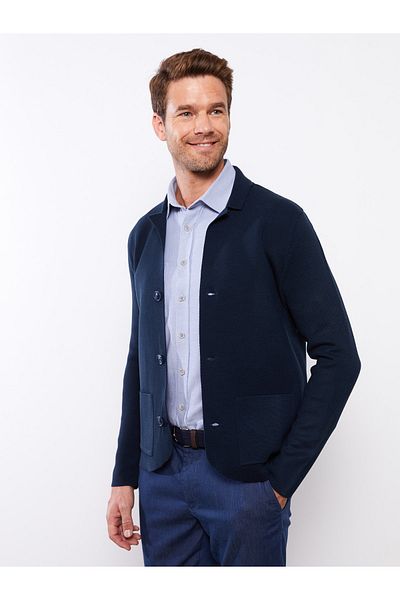LC Waikiki Standard Mold Jacket galléros férfi kötöttáru kardigán