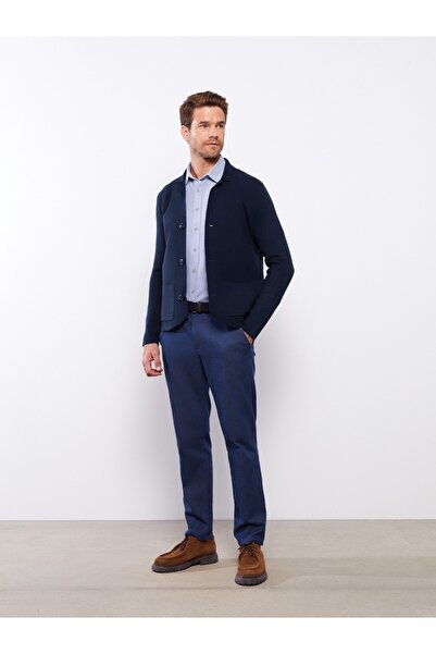 LC Waikiki Standard Mold Jacket galléros férfi kötöttáru kardigán