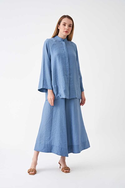 Mevra Modal Trouser Skirt Indigo