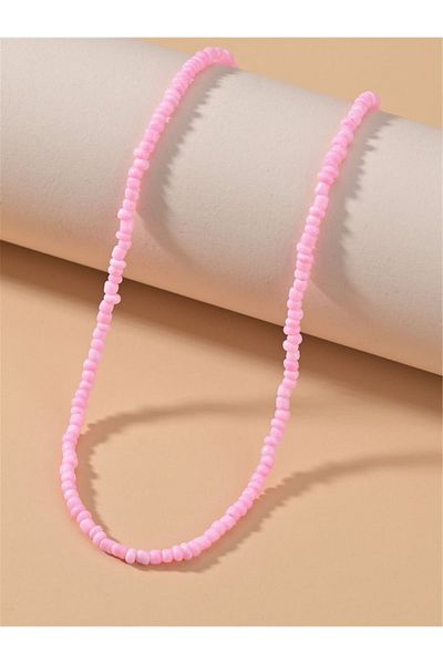 Stoneday Light Pink Color Summer Sand Bead Necklace