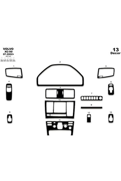 meriç cockpit design ميريتش ®   فولفو Xc 90 توربيدو أمامي مطلي باللون الأسود ...