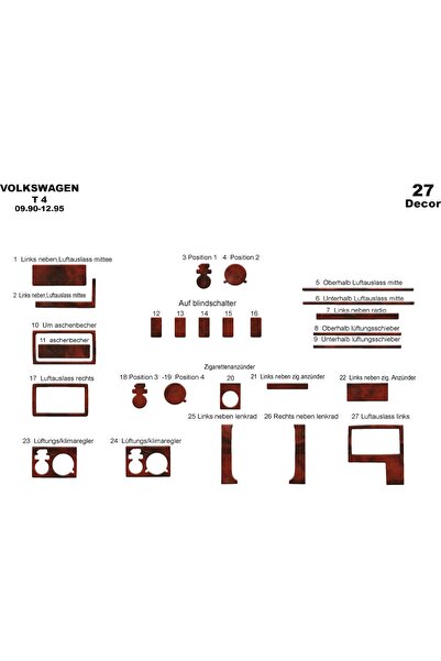 meriç cockpit design ميريتش ®   Vw Transporter T4 توريد القفازات الأمامية الم...