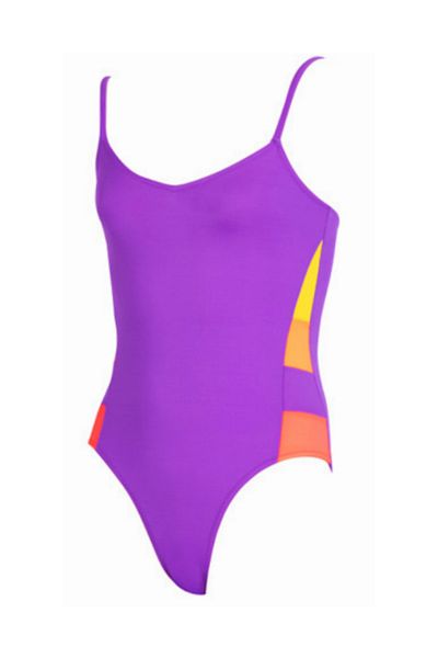 Kom Cmrm Viva Contrast Piping Girl's Swimsuit