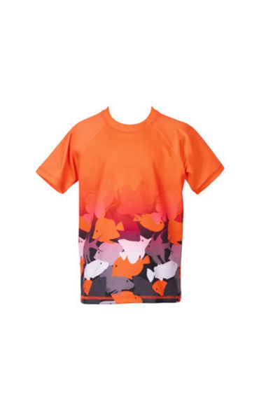 Kom Fish Patterned Boys' Swimsuit T-Shirt