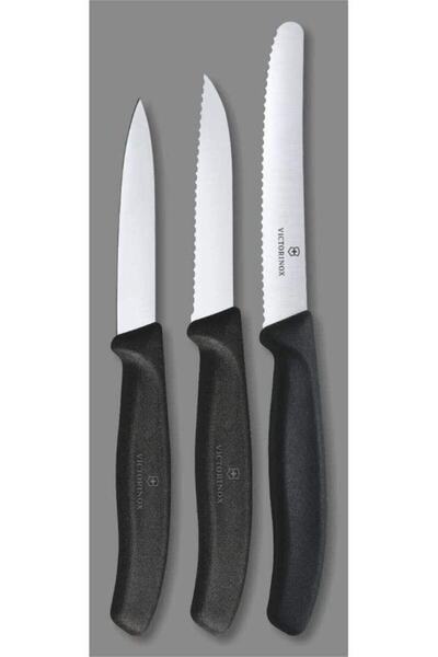 Victorinox Swiss Classic 3 Parça Soyma Bıçak Seti Siyah 6.7113.3