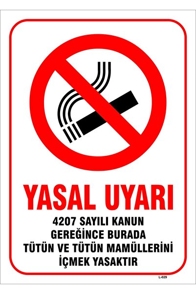 vizyon trafik Sigara Içilmez Yasal Uyarı Levhası Levha 50x70 Cm Dekota 3 Mm T...