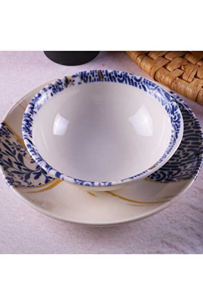 Tulü Porselen Blue Colors Klasik 24 Parça Yemek Takımı - Db1337