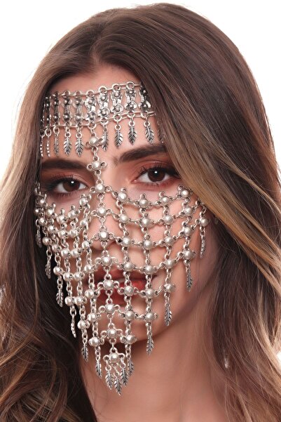 LABALABA Kadın Antik Gümüş Kaplama Ayarlanabilir El Yapımı Peçe