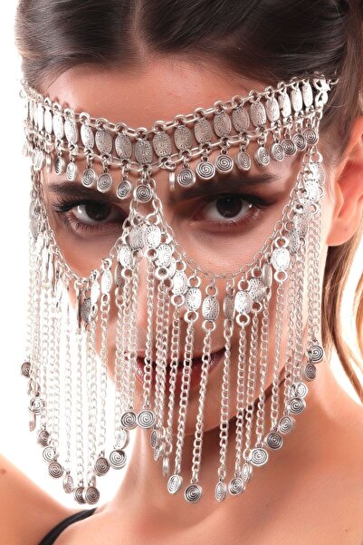 LABALABA Kadın Antik Gümüş Kaplama Ayarlanabilir El Yapımı Peçe