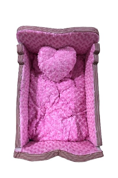 Mixpet Diktörtgen Yumuşak Tüylü Kedi Köpek Yatak Pembe 50x73x30 Cm