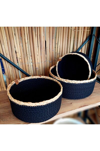 HandmadeSNM Σετ ψάθινο καλάθι 3 τεμαχίων, Organizer, Organizer, 100% Χειροποίητο