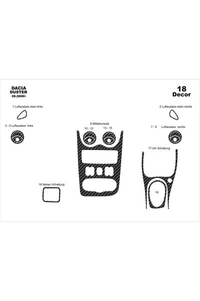 meriç cockpit design ميريتش ®   داسيا داستر توربيدو أمامي مطلي أسود لامع 18 قطعة 2008-2011