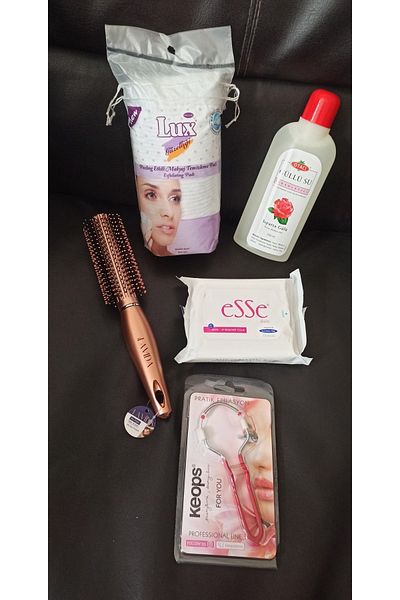 Lider MAGNESİA Peeling Effective Cleansing Cotton + Rose Water + Makeup Removal Wipes + Blow Dry Brush + Hair Removal Tool