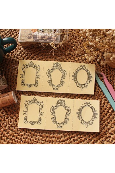 TRENDİN YOLU 2 Adet Memo Pad Vintage Model Postit Not Defteri Çerceve üz Dese...