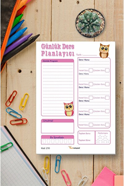 Tieni Blok za beleške, planer dnevnih lekcija, dnevni planer, 14x20cm, A5, 50...