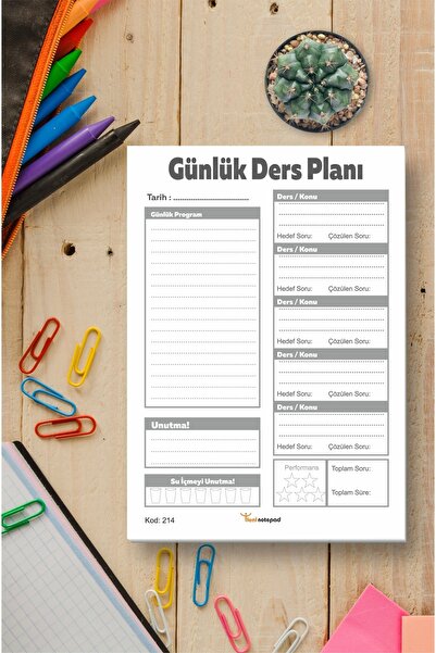 Tieni Blok za beleške, planer dnevnih lekcija, dnevni planer, 14x20cm, A5, 50...