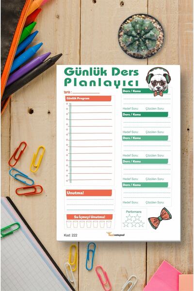 Tieni Blocnotes Planificator zilnic de cursuri, Planificator zilnic, 14x20cm,...