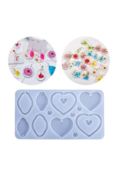 Getshop Alışveriş Pazarı Epoksi Silikon Içi Boş Kalp Şekiller Küpe Anahtarlık...