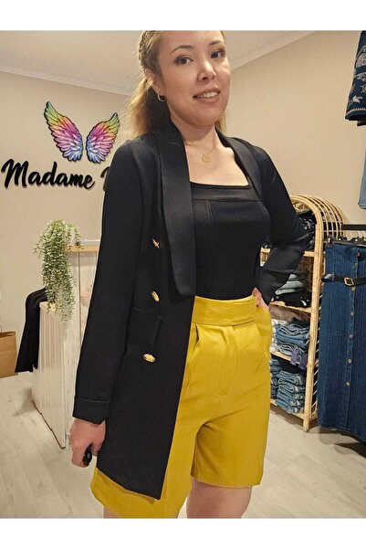 MADAME MELEK Жіночі шорти з подвійною тканиною, плісировані, на липучках, з кишенями