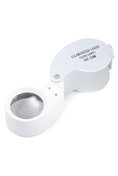Bosile عدسة مكبرة صغيرة قابلة للطي بإضاءة LED 40x في صندوق