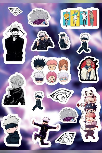 Anime Marketi مجموعة ملصقات تحت عنوان Jujutsu Kaisen - دفتر ملاحظات للهاتف المحمول (17 قطعة)