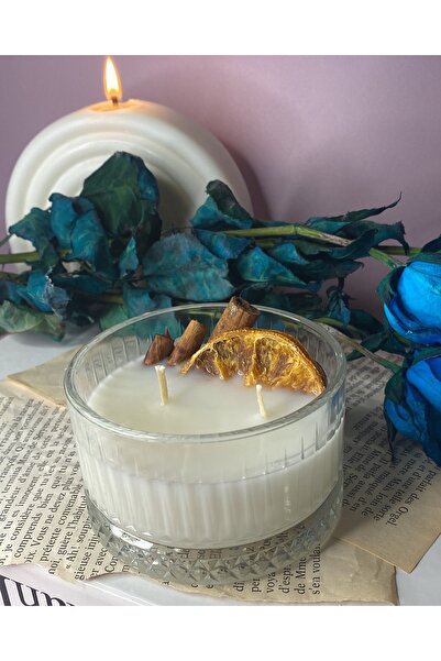 yeyu candles Portakal Ve Tarçınlı Kokulu Tasarım Mum