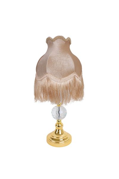 Dekovien Vintage Velvet Bedroom - Gold Color, Lampshade Fabric, Crystal Base, Vintageab0866