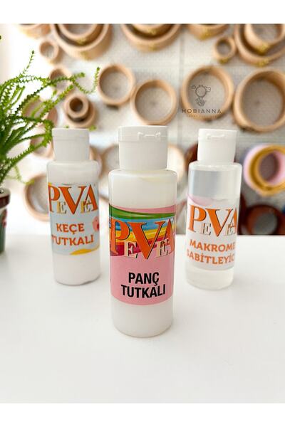 Hobianna Pevea 3’lü Tutkal Seti - Panç, Keçe, Makrome (100 Gramlık)