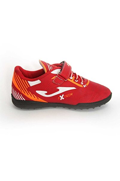 DÜNYA MAĞAZA Young Children's Light Red Black Sole Velcro Astroturf Field Shoes Cleats Extrem