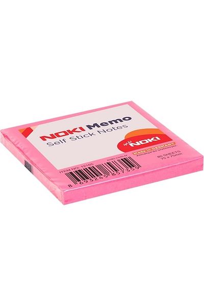 Noki Adhesive Note Paper 80 Sheets 76x76mm Pink 12165 (Pack of 12)