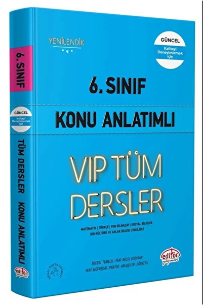 Editör Yayınevi 6. Sınıf Vip Tüm Dersler Konu Anlatımlı Editör Ortaokul (kita...