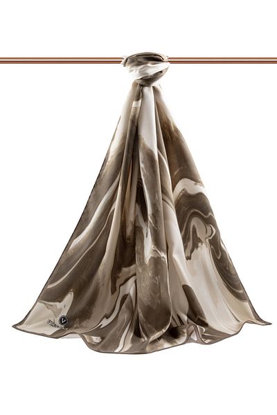 Vissona Γυναικείο σάλι πολυτελείας Medina Silk Beige-4