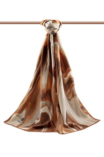 Vissona Women's Luxury Medina Silk Shawl Copper-1