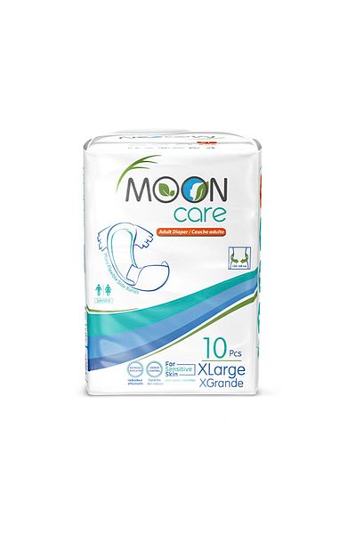 MOONCARE Adult Patient Diapers with Waistband - Xlarge - 10 Pieces