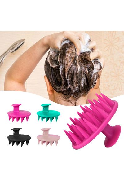 ATA HOME Soft Silicone Tip Scalp Massage Comb Tool Hair Washing Comb Brush